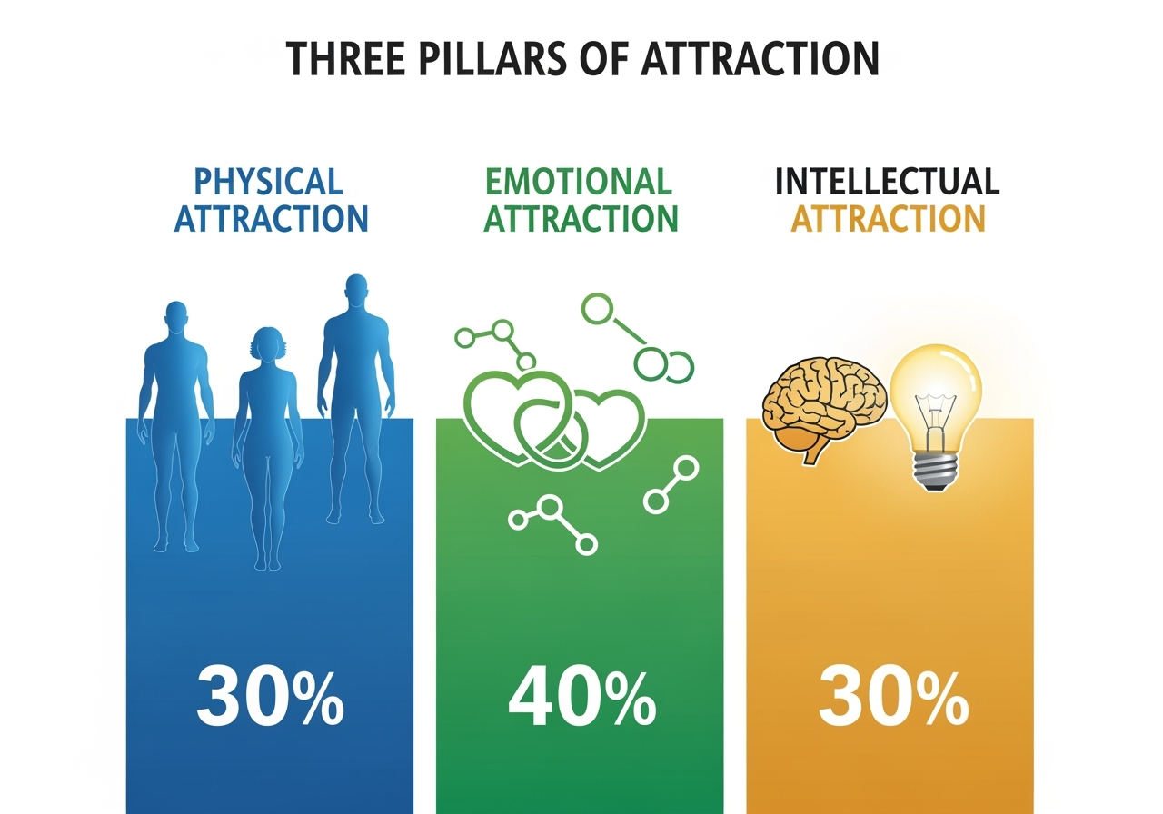 The Three Pillars of Attraction Infographic